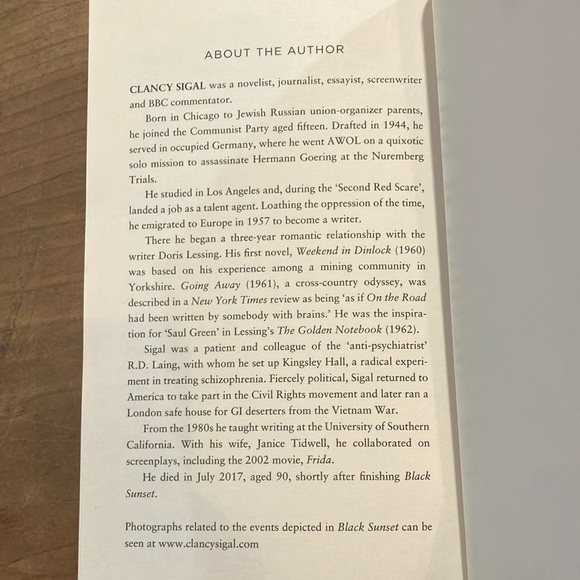 Book: Black Sunset Book by Clancy Sigal - Picture 9 of 10